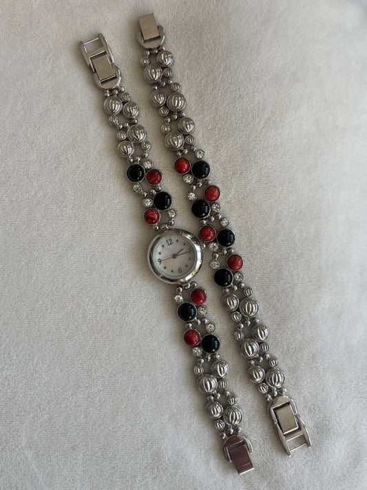 Vintage Stone Watch & Bracelet Stack Set - Working