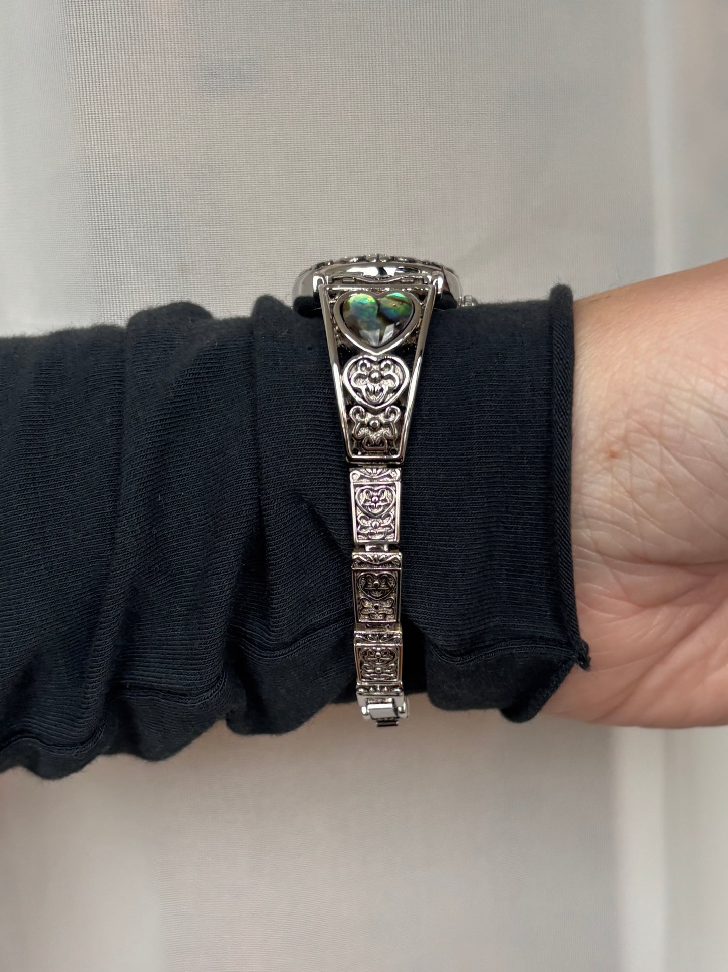 Vintage Abalone Hearts Watch - Working