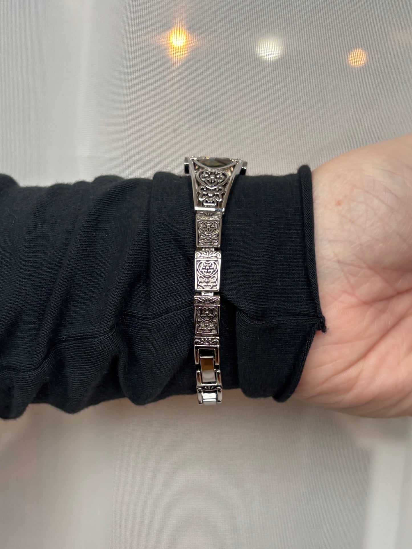 Vintage Abalone Hearts Watch - Working