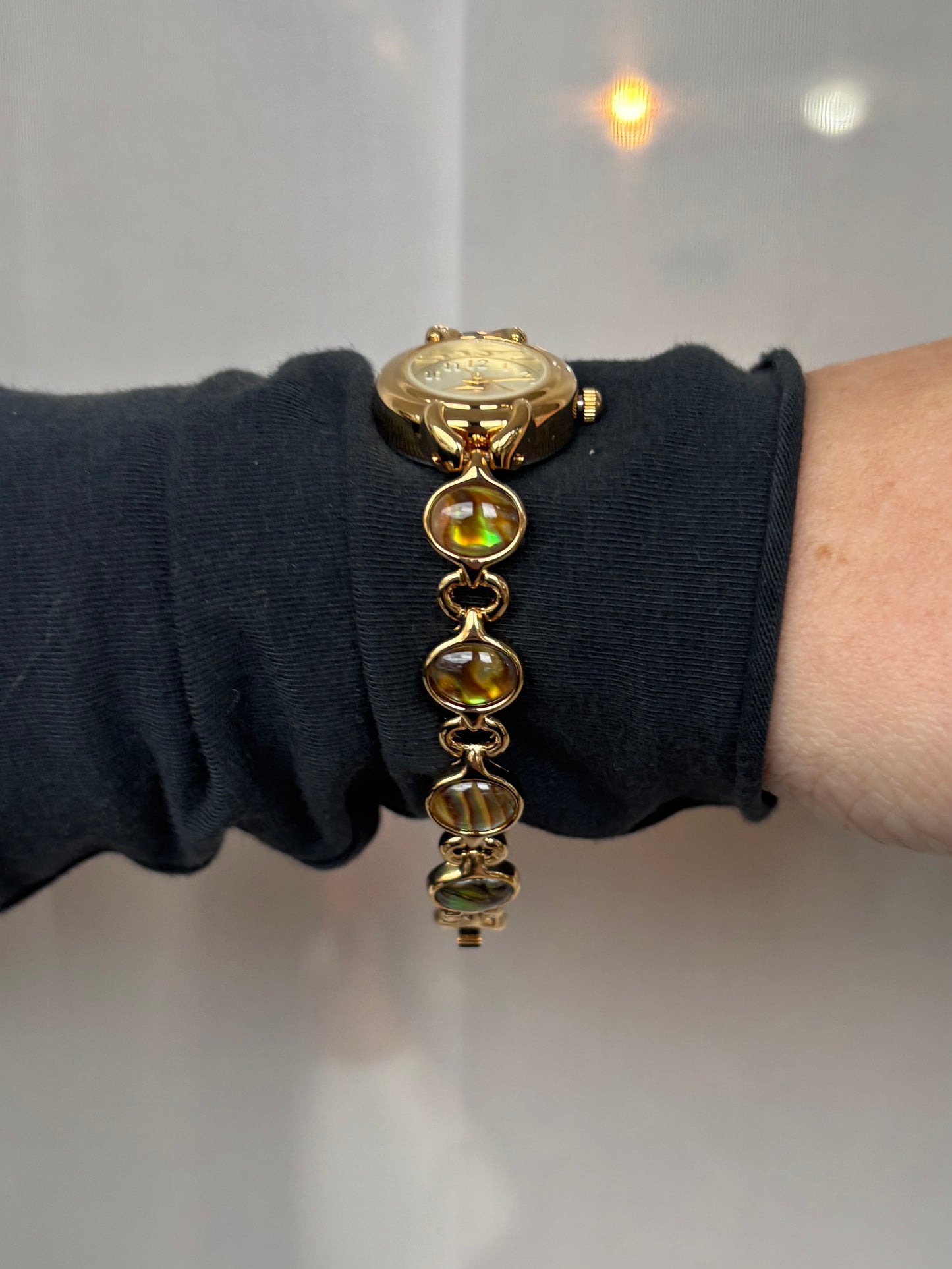 Dainty Vintage Abalone Shell Filled Watch - Working