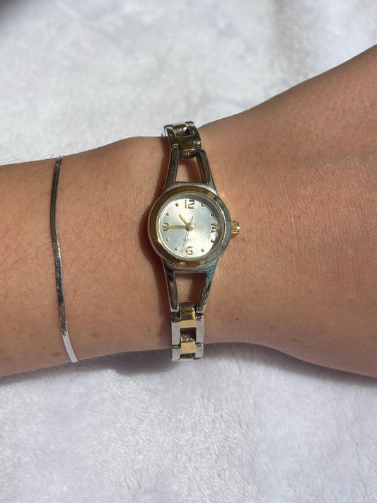 vintage two-tone cocktail watch - working