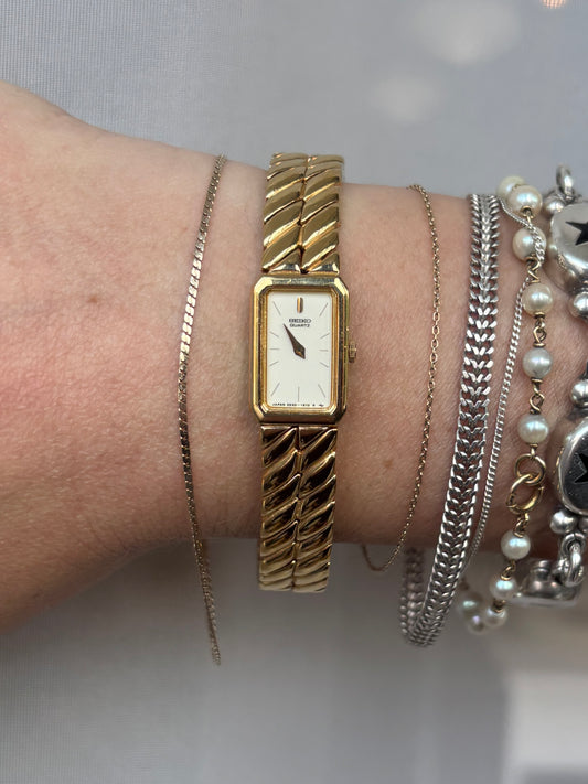 Rare Vintage Gold Plated Seiko Braid Watch - Working