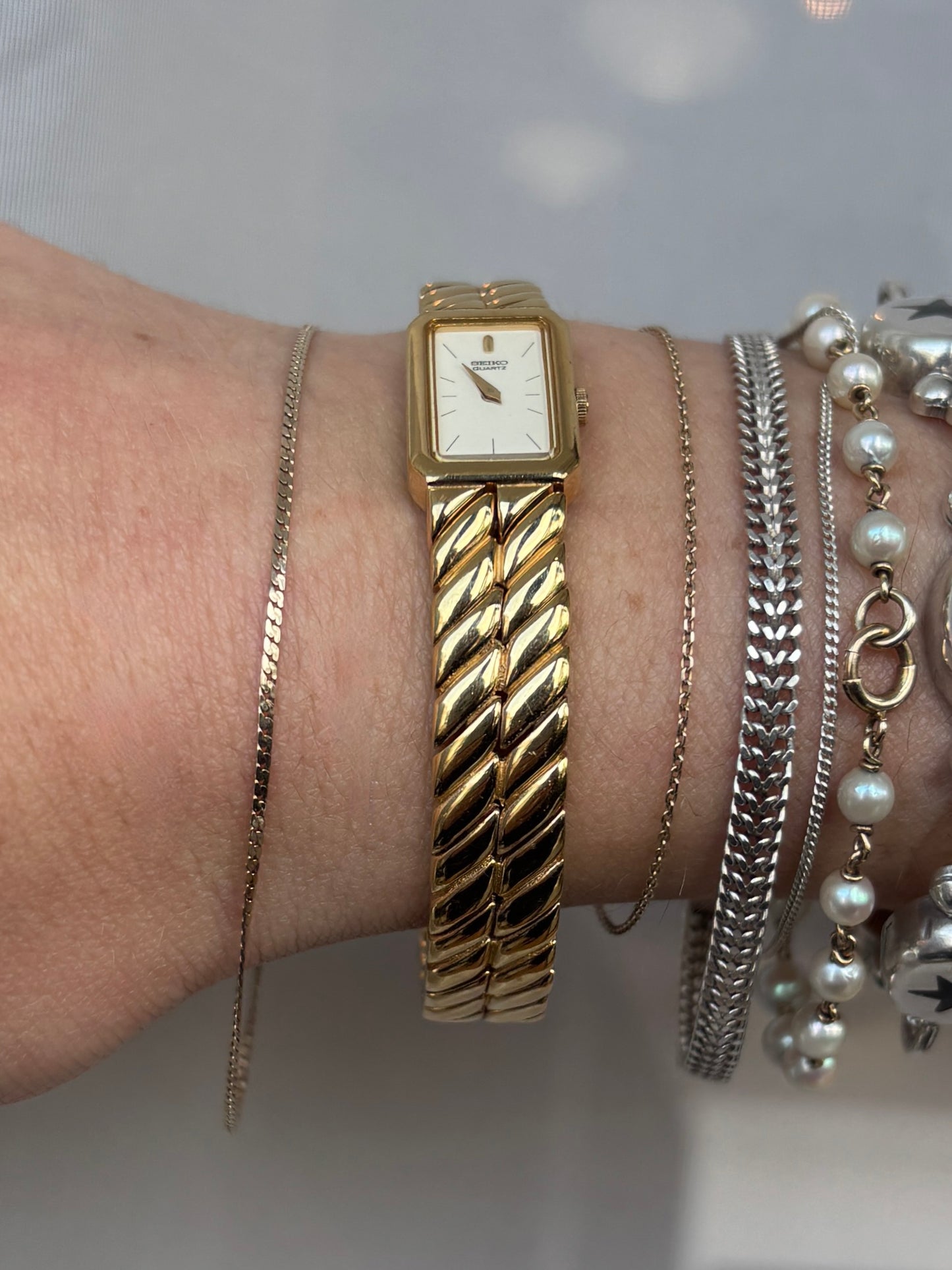 Rare Vintage Gold Plated Seiko Braid Watch - Working