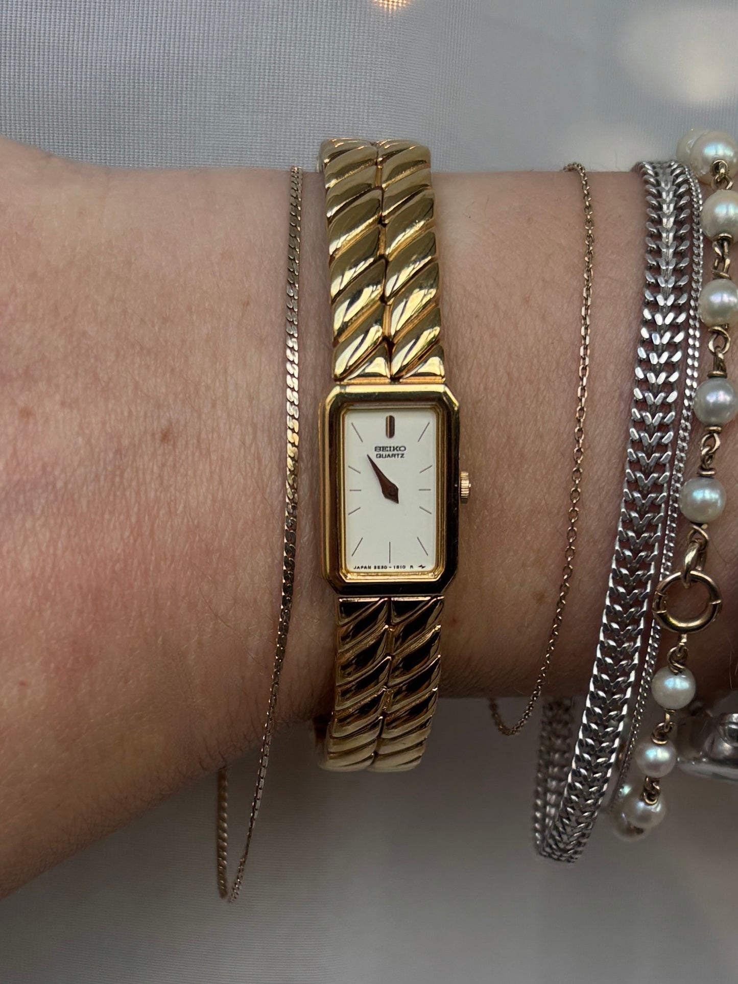 Rare Vintage Gold Plated Seiko Braid Watch - Working