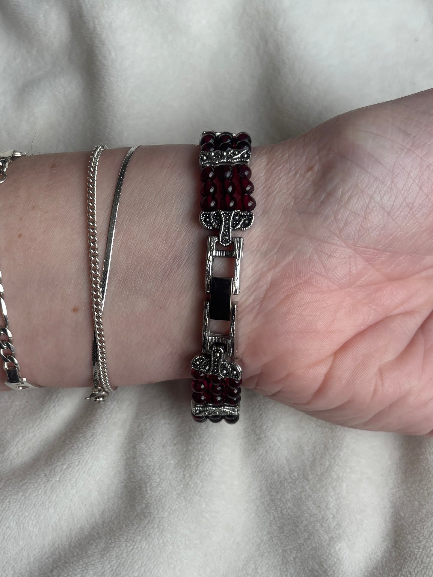 Vintage Beaded Pearl Watch - Working